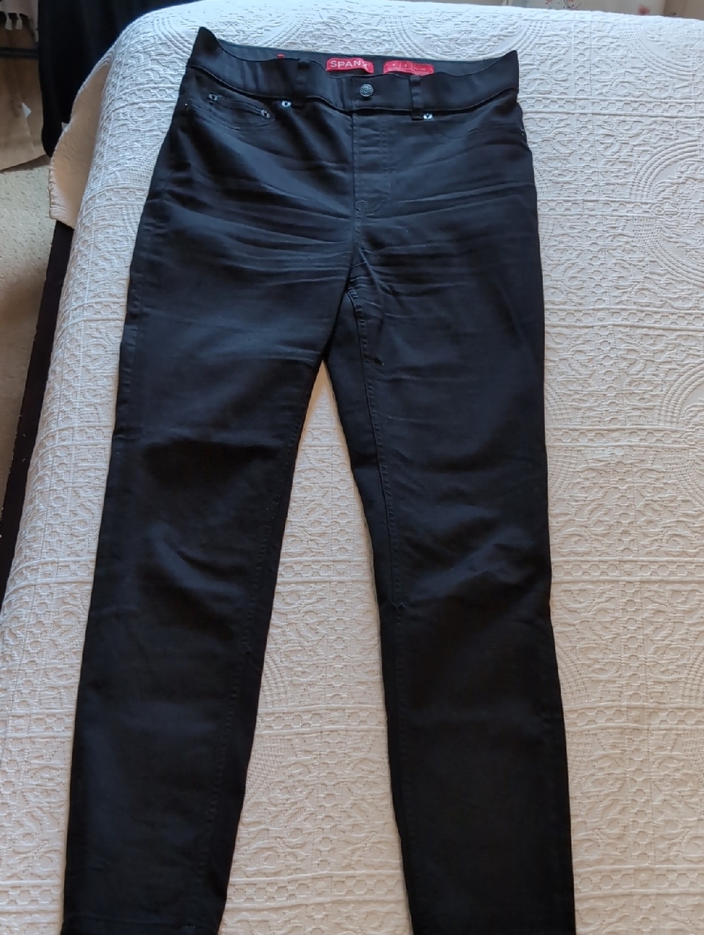 SPANX Jet Black High-Waist Skinny Jeans